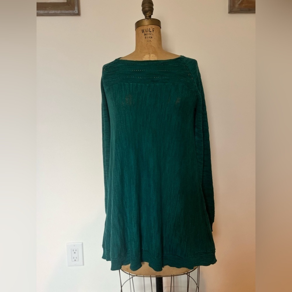 Knitted & Knotted Anthropologie long green sweater medium